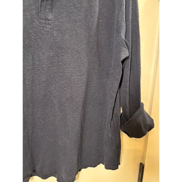 Saks Fifth Ave Navy Blue Henley Longsleeve Top Size M - Picture 5 of 6
